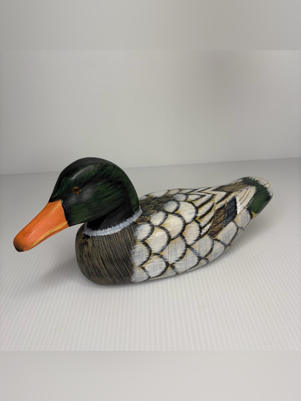 Vintage Wood Mallard Duck Folk Art Decoy Home Decor Cottagecore Woodsy Rugged